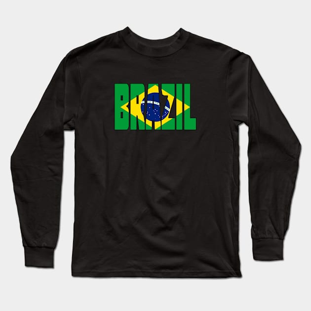 Brazil Flag Long Sleeve T-Shirt by Jambo Designs